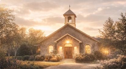 Grace Harbour Church building in evening light