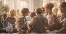 Children and families together at church